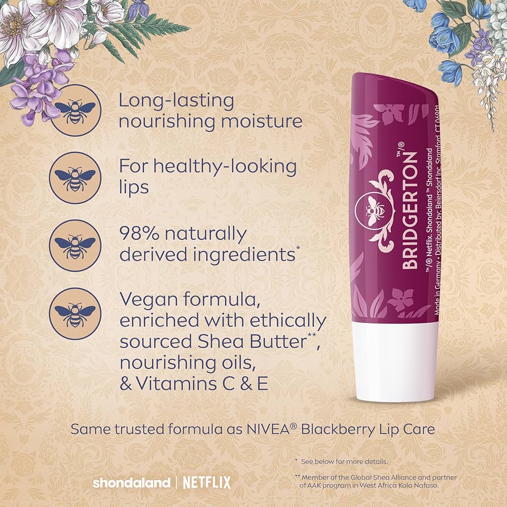 Bridgerton Nivea Labello balm Blueberry pie