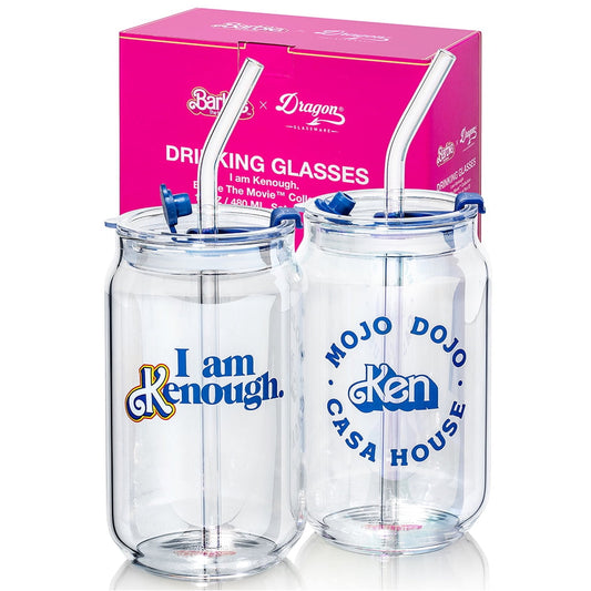 Barbie x Dragon Glassware Vasos de Vidrio Barbie The Movie I Am Kenough 480 ml Set de 2