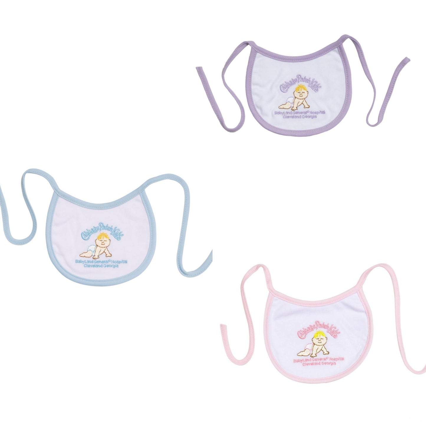 Babero Bordado Cabbage Patch original Hospital Babyland