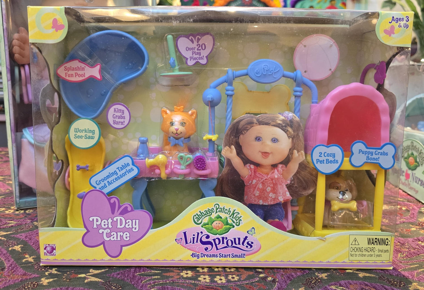 Mini Playset Lil'sprouts Cabbage Patch Vintage Pet Day Care (no incluye muñeca, solo set)