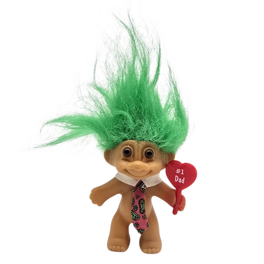 Troll Vintage Russ 8 cms años 90s #1 Dad Verde