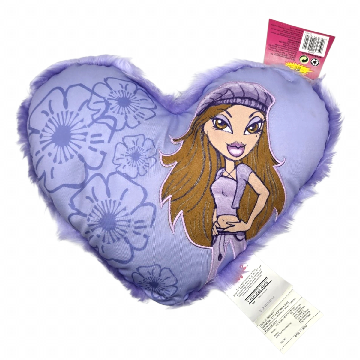 Cojín Bratz Vintage corazón morado 34x24 cms aprox