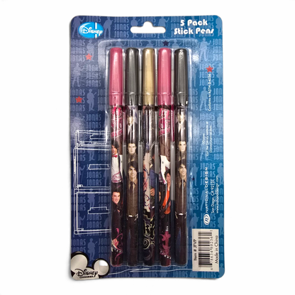 Set de Plumas Vintage Jonas Brothers 5 pz (podrían no pintar por la edad, se peude cambiar el cartucho)