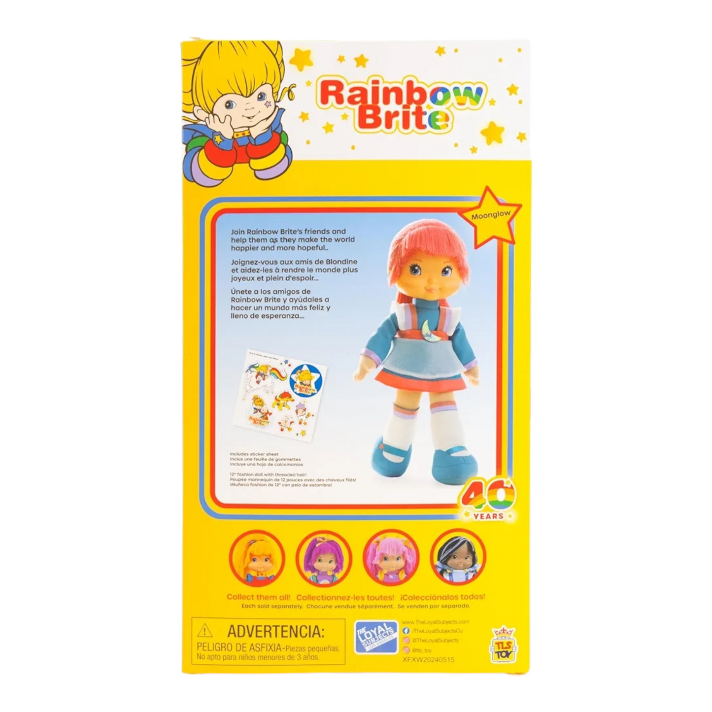 Muñeca Moon Glow - Rainbow Brite 40 Aniversario (de tela)