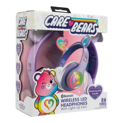 Audífonos ajustables Care bears con luz led Bluetooth, inamalmbricos, touch control para adultos y niños