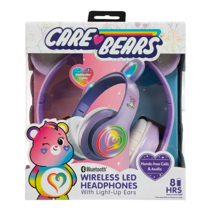 Audífonos ajustables Care bears con luz led Bluetooth, inamalmbricos, touch control para adultos y niños