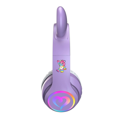 Audífonos ajustables Care bears con luz led Bluetooth, inamalmbricos, touch control para adultos y niños