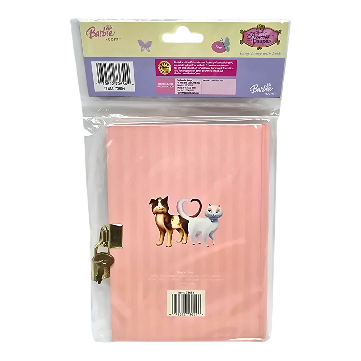 Diario de Bolsillo vintage años 2000s Barbie La Princesa y la Plebeya (pequeño con candado)
