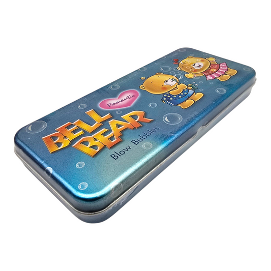 Bell Bear Estuche vintage Ninety-nine Papelería vintage Nuevo años 90s Metálico azul