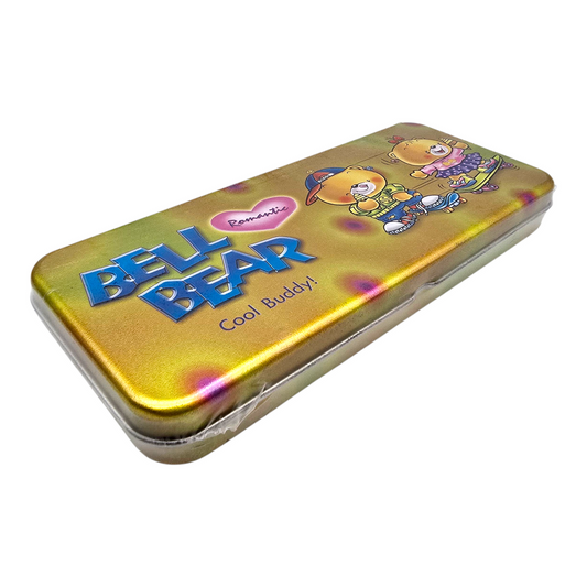 Bell Bear Estuche vintage Ninety-nine Papelería vintage Nuevo años 90s Metálico Amarillo