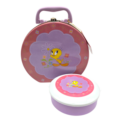 Cajita Loncherita de metal Vintage Piolin con tupper Nueva