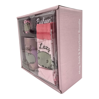 Giftset Pusheen con Taza grande tornasol, calcetas y llavero
