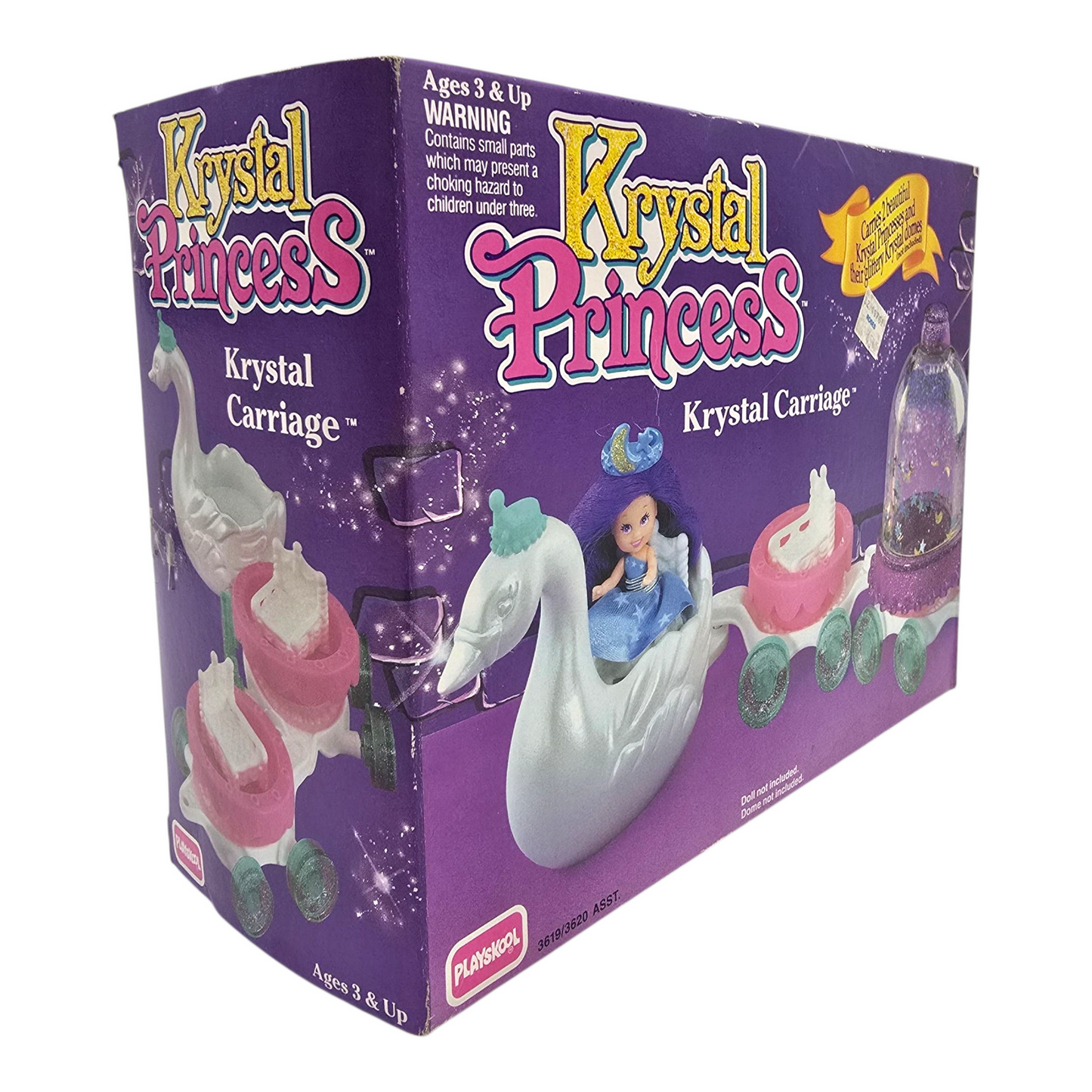 Carruaje Krystal Princess Playskool Vintage para Cúpulas de agua (no incluye muñecas, solo carruaje)