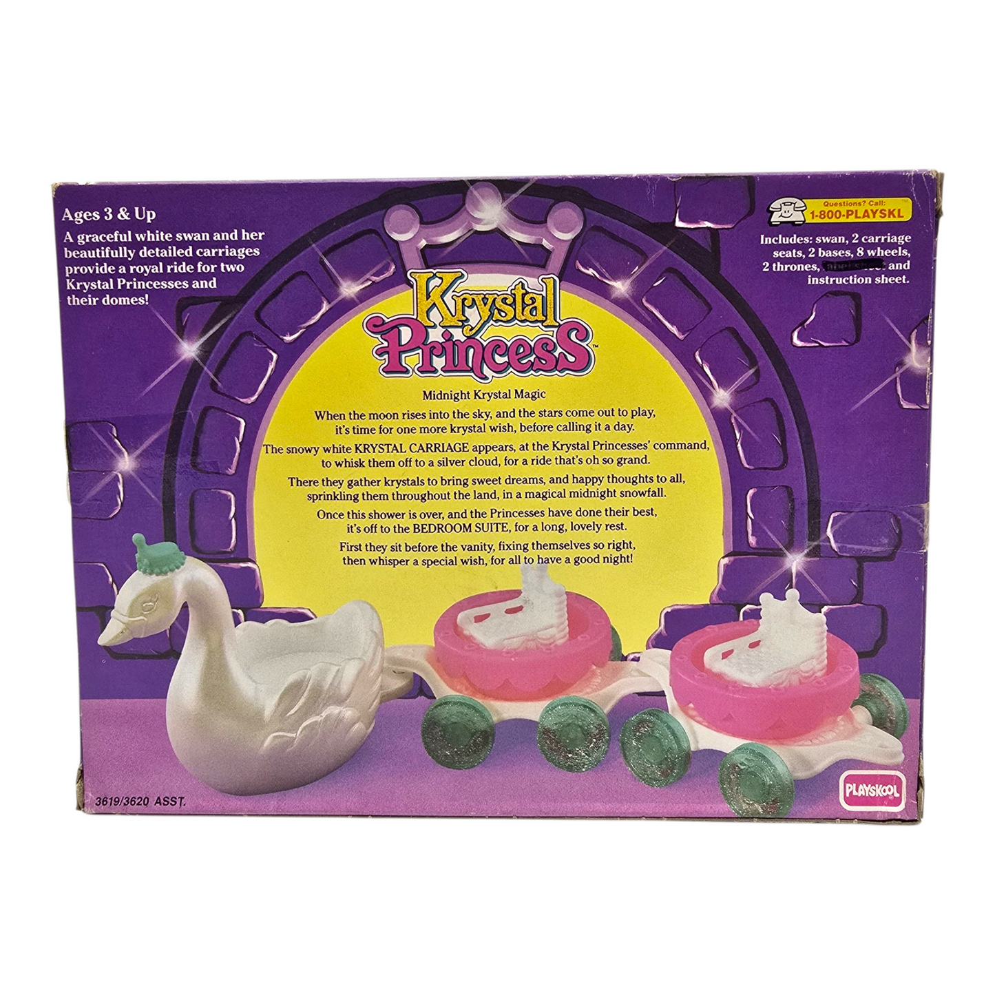 Carruaje Krystal Princess Playskool Vintage para Cúpulas de agua (no incluye muñecas, solo carruaje)