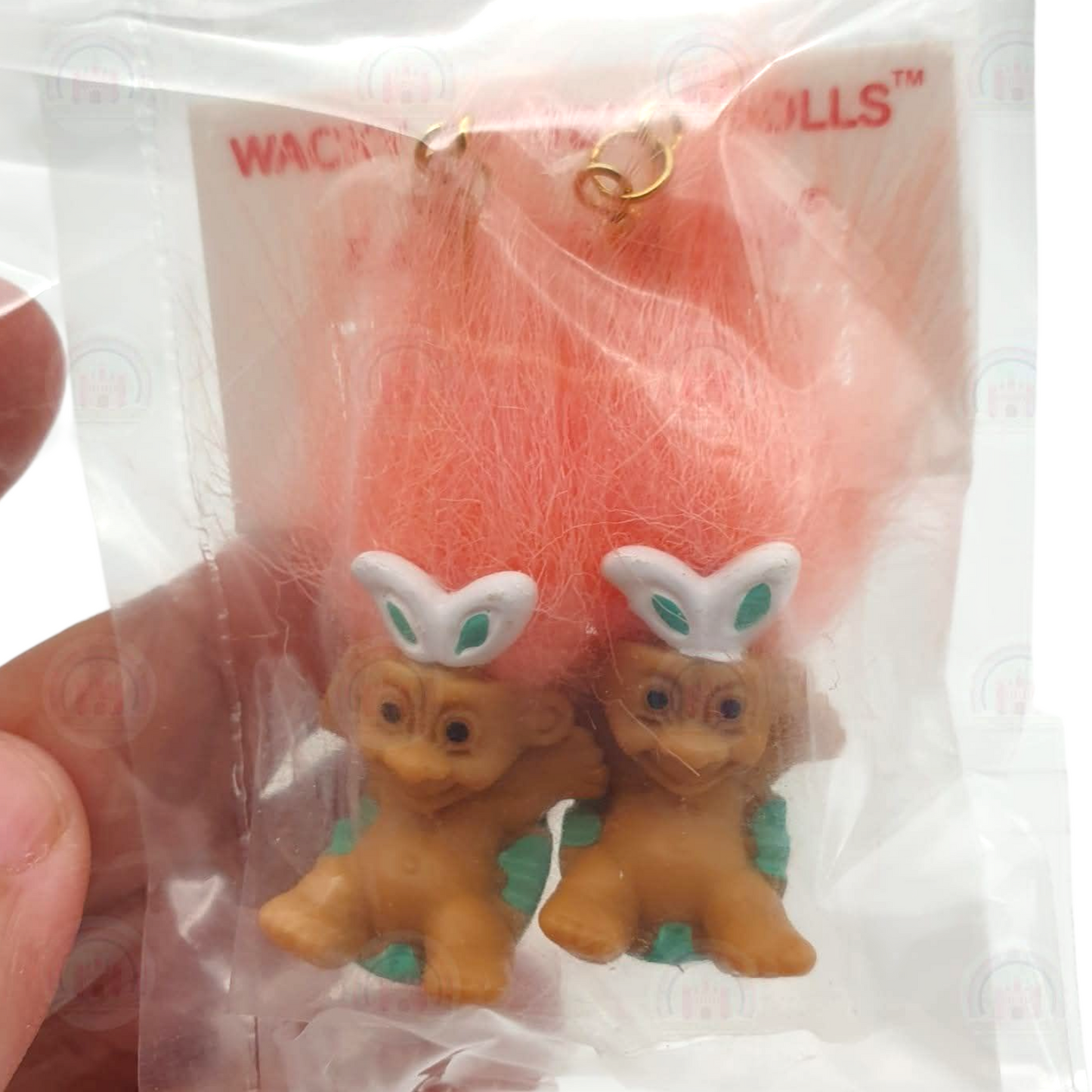 Aretes de Troll Vintage Russ Easter años 90s Durazno