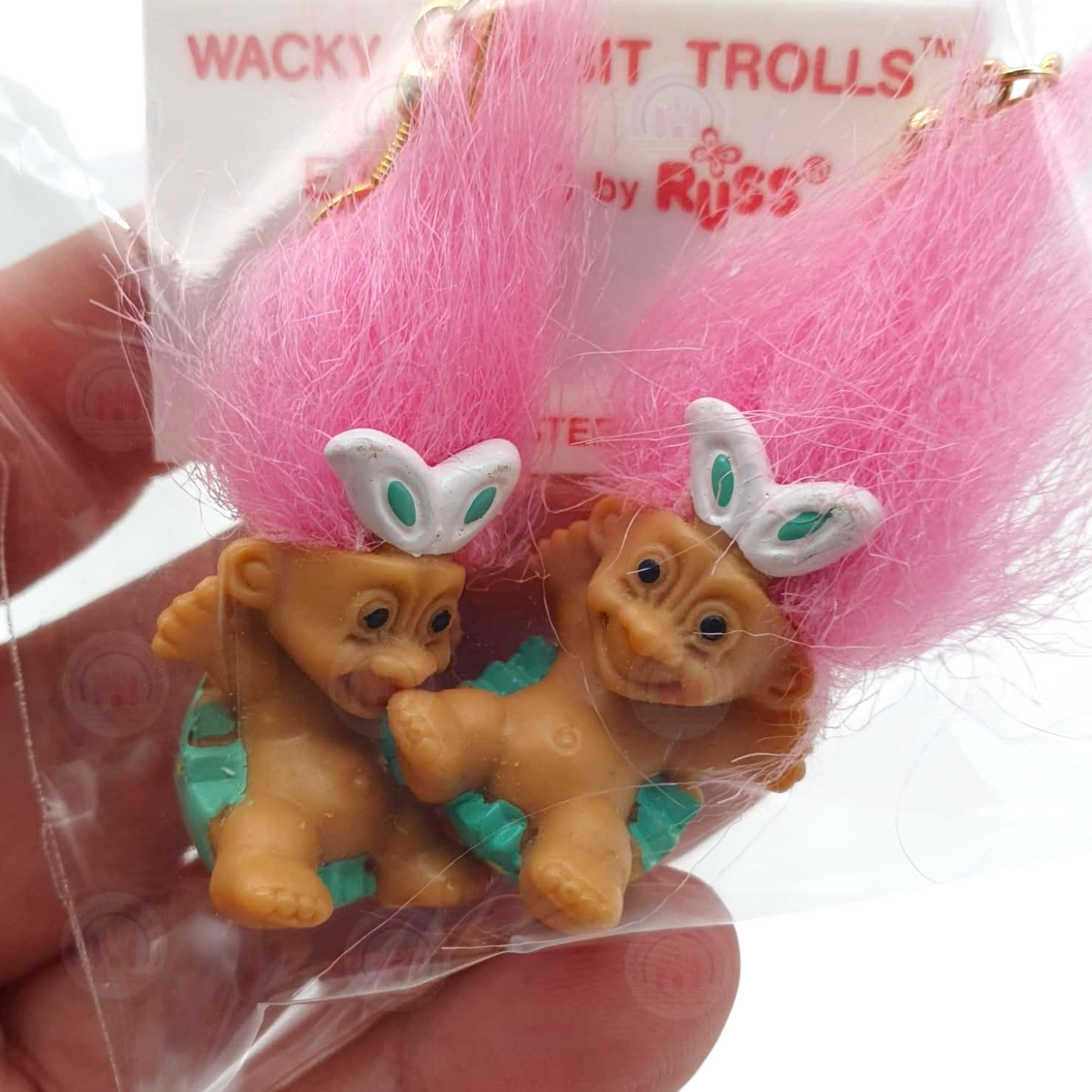 Aretes de Troll Vintage Russ Easter años 90s Rosa