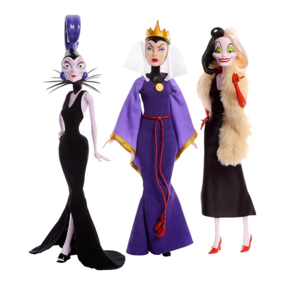 Disney Villains set Evil Queen, Yzma Y Cruella Mattel