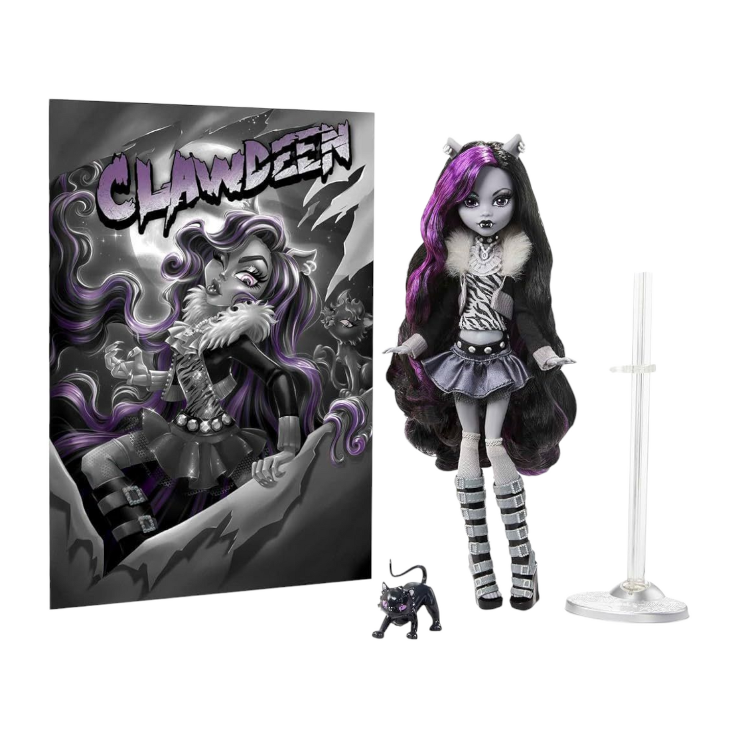 ⚠️Caja maltratada⚠️ Monster high Reel drama reproduction año 2025 Clawdeen (muchos detalles estéticos en caja por viaje) ideal si coleccionas fuera de caja. Ver fotos.