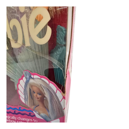 Barbie Vintage Mermaid Sirena acetato amarillento y cuarteadura