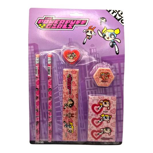 Set de Papelería vintage Chicas Super poderosas Powerpuff Girls rosa