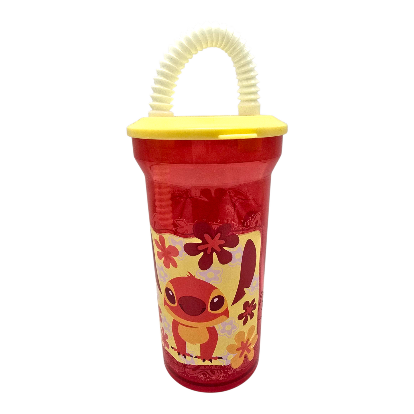 Vasito Vintage acrílico con Popote Lilo Stitch