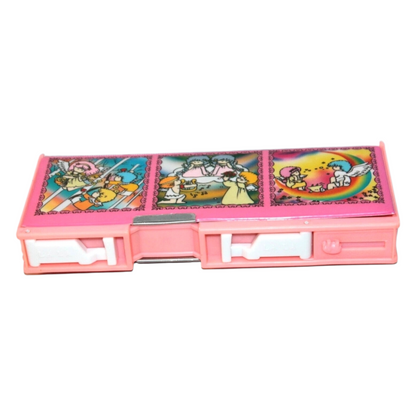 Estuche Vintage Mecánico Magnético Asiático Corea año 1992 Lala tipo Little Twin Stars
