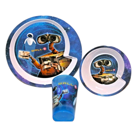 Wall-E Set de platito vintage de melamina acrílicos pequeños  Cajas con detalles estéticos por la edad
