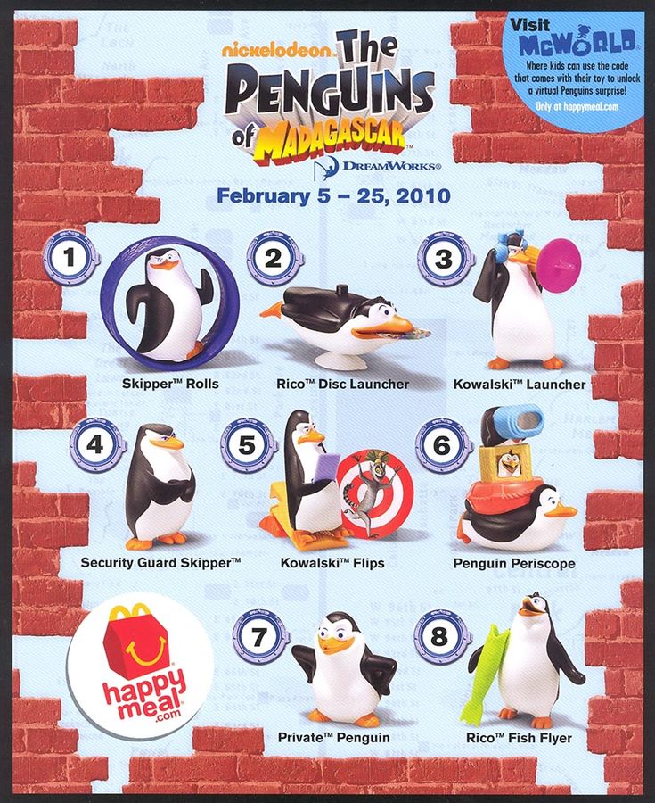 McDonald's Happy Meal Pingüinos de Madagascar año 2014