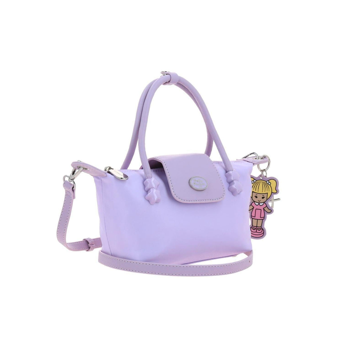 💜 ENTREGA INMEDIATA Polly Pocket by Gorett Bolso Satchel Eve Chica Lila 27x14x10.5 cms aprox