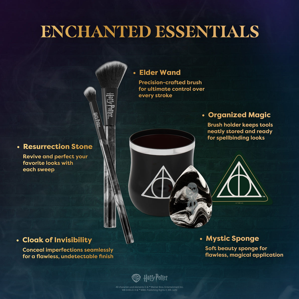 Profusion Maquillaje Harry Potter Dark arts set de Brochas con esponja y holder