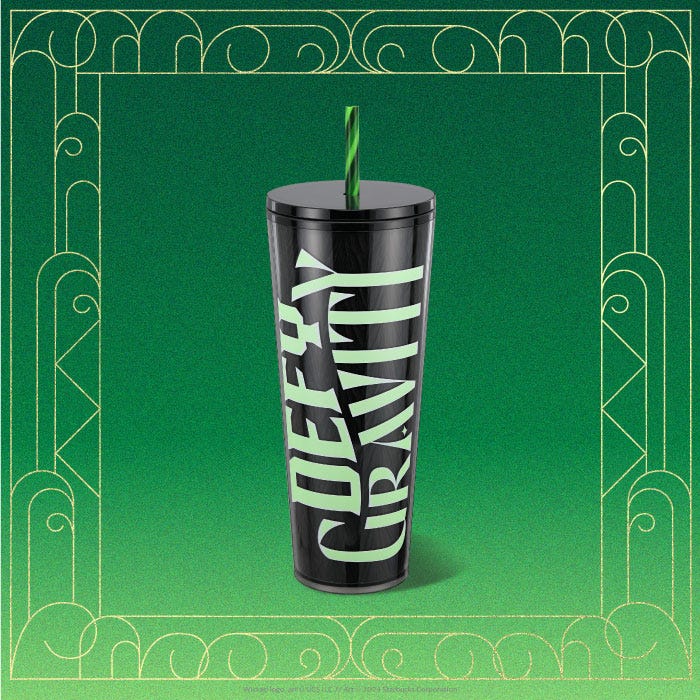 Glow-in-the-Dark defying gravity Tumbler Wicked x Starbucks (24oz.)